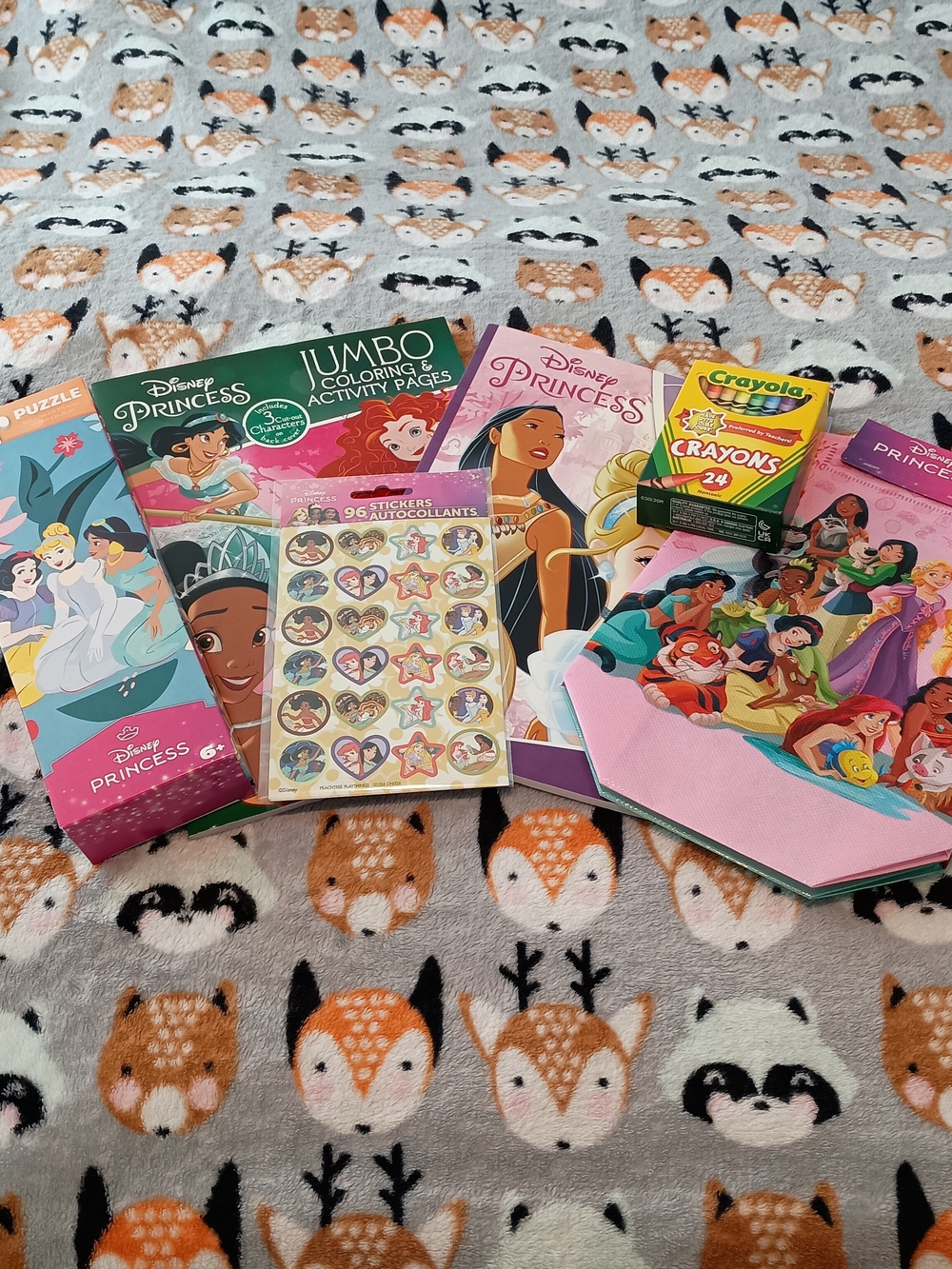 Disney Princess Activity Set  2 Coloring Books, Crayons, Stickers, Puzzle, Bags